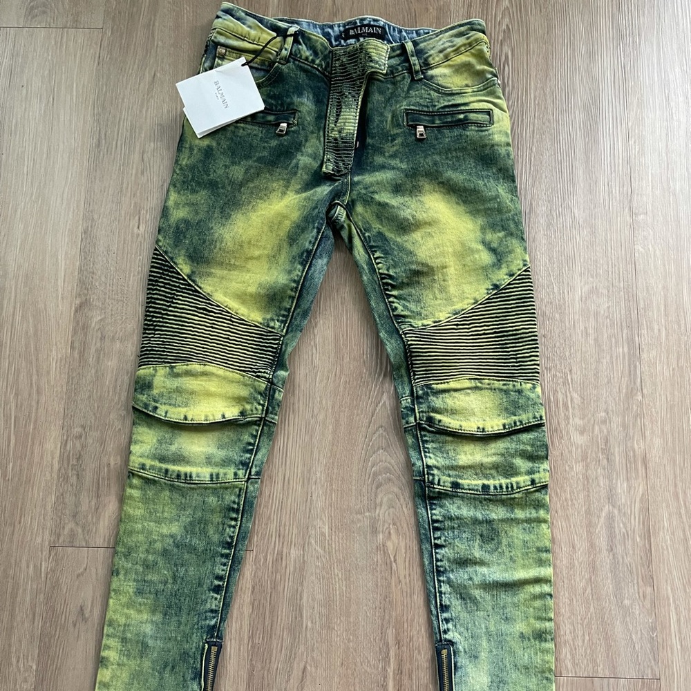Balmain Denim Biker Jeans. Super skinny. New with tags. Size 28